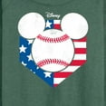 thumbnail image 3 of Disney - Americana - Mickey Baseball Flag Diamond - Women's Lightweight French Terry Long Sleeve Shirt, 3 of 5