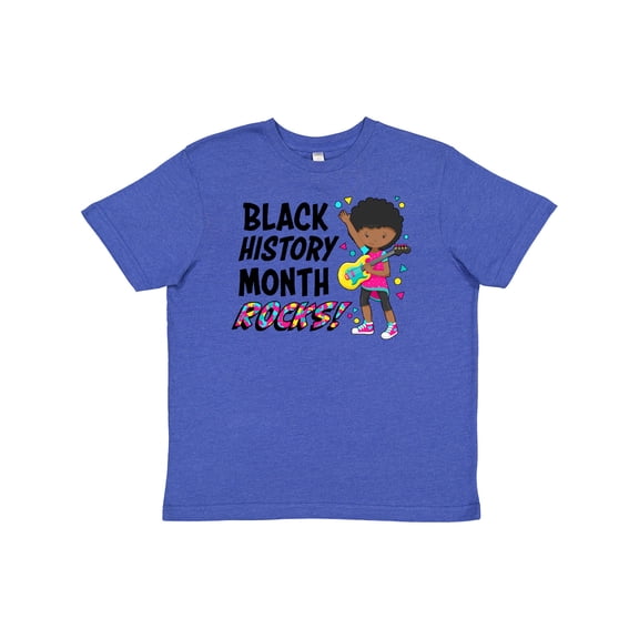 Inktastic Black History Month Rocks- girl with guitar Youth T-Shirt