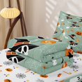 thumbnail image 5 of Homewish Cute Halloween Style Zipper Queen Comforter Set with Fitted Sheet and 2 Pillowcases,Witch Hat Skull Pumpkin Candy Spider Print Zipper Bedding Set,Halloween Reversible,4-Piece, 5 of 7