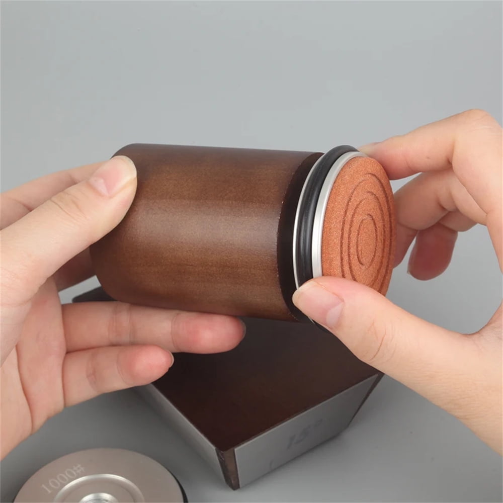 Rolling Knife Sharpener Kit Tumbler Diamond Sharpening System with Finger Guard and Glove,4-Angles Sharpening Stone