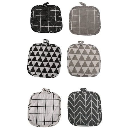 

6 Pieces Cotton Pot Holders Machine Washable Heat Resistant Potholder Square Pot Holder With Hanging Loop for Cooking