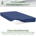 thumbnail image 2 of Twin-XL Size Extra Deep Pockets Fitted Sheet Only - 800-Thread Count 100% Pure Egyptian Cotton, 30 inches Deep Pockets Fitted Sheet, Soft, Sateen Weave - Mediterranean Blue Color, 2 of 7