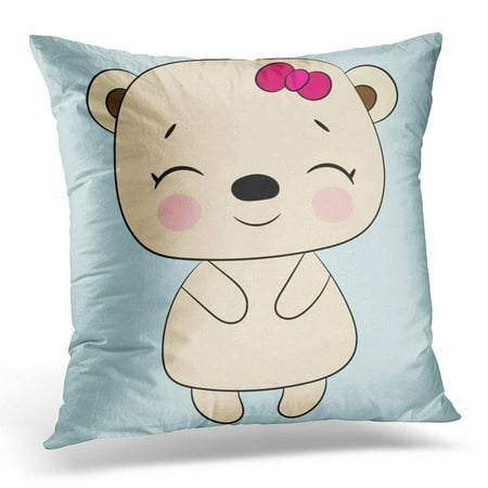ARHOME Cute Children's with Baby Girl Bear Best Choice Party Packs Blog Craft Digital Adorable Pillow Case Pillow Cover 20x20