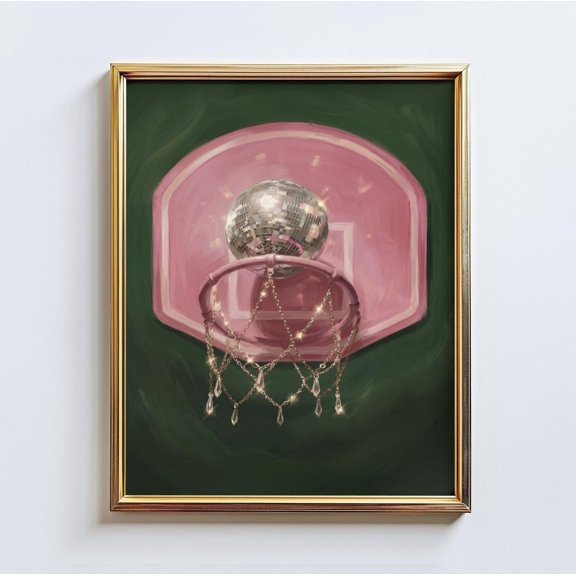 Disco Dunk Basketball Hoop Wall Art Home Decor Unframed Paper Print