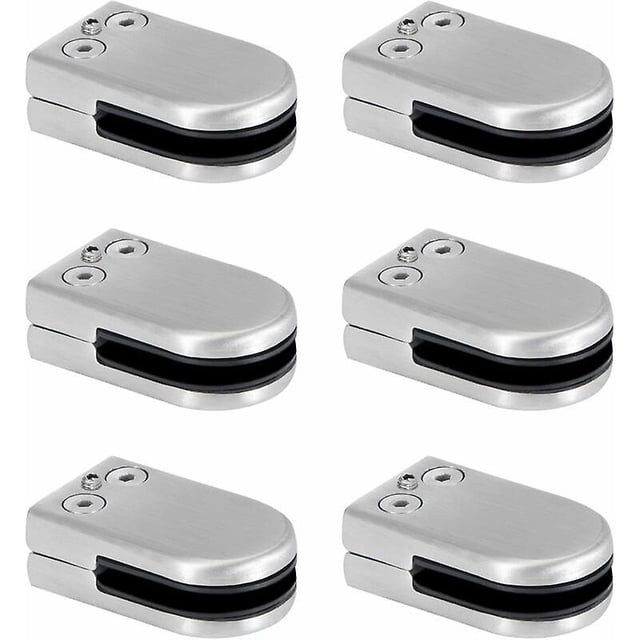 6 Pices Pince Verre Pince De Verre En Acier Inoxydable Supports De Serrage En Verre De 6 8 Mm Clip En Verre Rglable Connexion Dos Plat Pour Bal