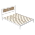 thumbnail image 6 of Queen Bed Frame with Boho Natural Rattan Headboard,Minimalist Platform Bed Frame with Solid Wood Slats Support for Bedroom,Guest-Room,No Box Spring Needed,Easy Assembly,83.3"x63.4"x35",White, 6 of 8
