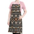 thumbnail image 5 of Boho Brown and Beige Ethnic Pattern Apron-Garden Aprons for Women with Pockets-Cotton Linen Waterproof Kitchen Cooking Gardening Aprons Adjustable for Kitchen,Cooking,BBQ and Salon 33x27 Inch, 5 of 7