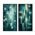 thumbnail image 2 of Designart "Echoes of Dreams Retro Abstract in Turquoise III" Abstract Painting Framed Wall Art Set Of 2 - Modern Gold Gallery Wall Frame Set For Home Decor, 2 of 6