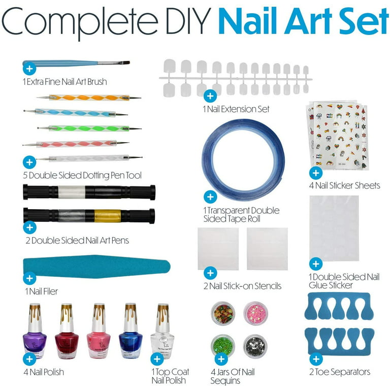  Nail Kit for Girls Ages 7-12 - Kids Nail Polish Set - Gifts  for Girls - Non Toxic Nail Polish Toys, Girls stuff for Makeup,Spa Kit,  Manicure Nail Art Kit