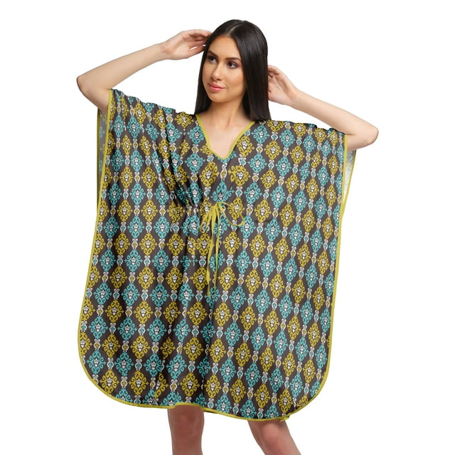 Moomaya Robe Caftan Imprimée de Couverture de Bikini Robes Caftan pour Femmes Grande Taille