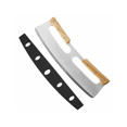 thumbnail image 1 of Tignapoo 35CM Stainless Steel Rocker Pizza Cutter with Wooden Handle & Blade Guard, Dishwasher Safe, Non-Slip Grip for Easy Slicing of All Pizza Sizes, 1 of 2