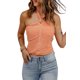 thumbnail image 4 of ABPHQTO Camiseta sin mangas con cuello halter y espalda abierta fruncida naranja para mujer, 4 of 5