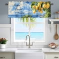 thumbnail image 5 of Window Valance for Kitchen,Farm Lemon Green Leaves Watercolor Rod Pocket Curtain Valances Short Curtains Drapes Panel,Summer Blue Ocean Window Treatment Topper for Living Room Bathroom Bedroom Home, 5 of 9