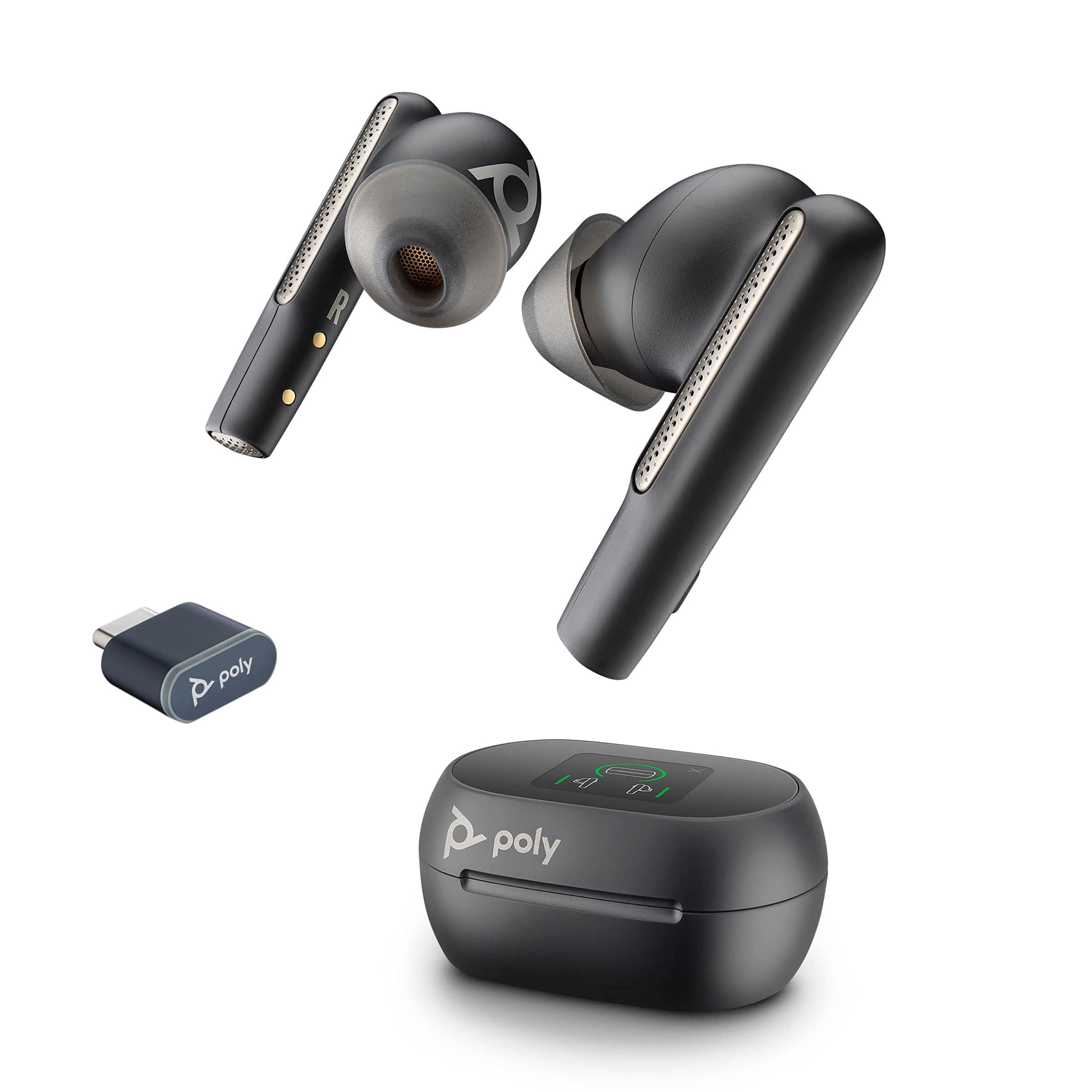 Poly Voyager Free 60+ UC Wireless Earbuds (USB-A Dongle, Carbon