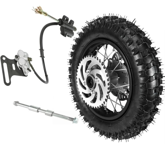 Rear 3.00-10 Dirt Bike Tire, 3.00-10 Tire 10" Tire Rim Wheels & Brake Assembly Kit for CRF50 XR50 SSR Apollo Taotao Coolster 50cc 70cc 90cc 110cc Pit Dirt Bike Motorcycle Off Road