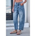 thumbnail image 2 of Women Loose Fit Denim Jeans, Washed Straight Leg Wide Leg Casual Pants, 2 of 6