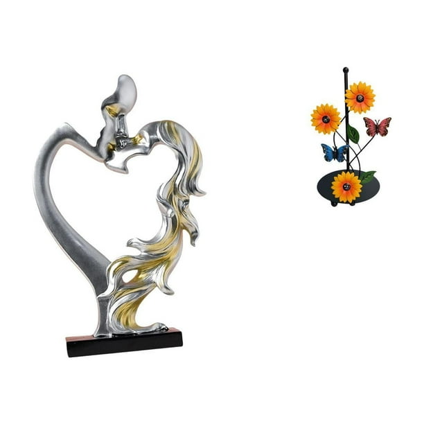 Figura de pareja besándose, estatua coleccionable, adorno de escritorio, soporte vertical para pañuelos, estante para dormitorio, boda, estantería, ar