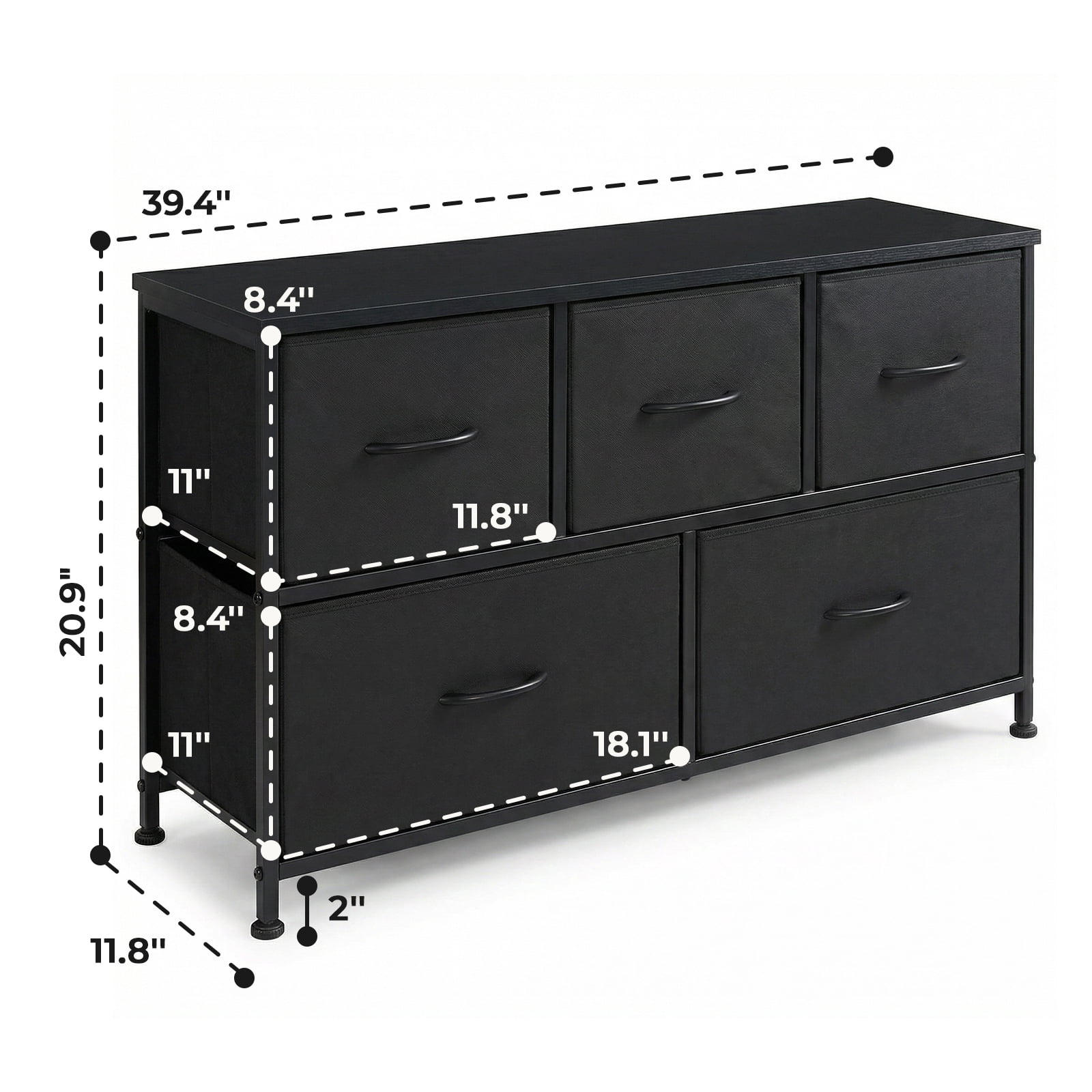 Alvantor Tall Dresser Fabric Storage Tower ,Wooden Top for Kid Room, Closet, Entryway, Nursery