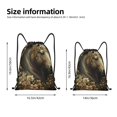 thumbnail image 3 of Bingfone Palatial Gold Pattern Horse Drawstrings Backpacks Bags for Men Women Gym Drawstrings Bag-Small, 3 of 8