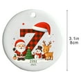 thumbnail image 3 of Adornos navideños acrílicos de 26 letras | Decoraciones navideñas personalizadas con letras | Colgantes navideños ligeros y duraderos con gorros de Papá Noel | Decoración de coronas para el porche, 3 of 6