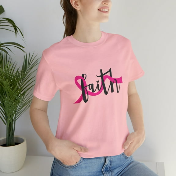 Faith To Fight And Win Against Breast Cancer Unisex Short Sleeve T-shirts