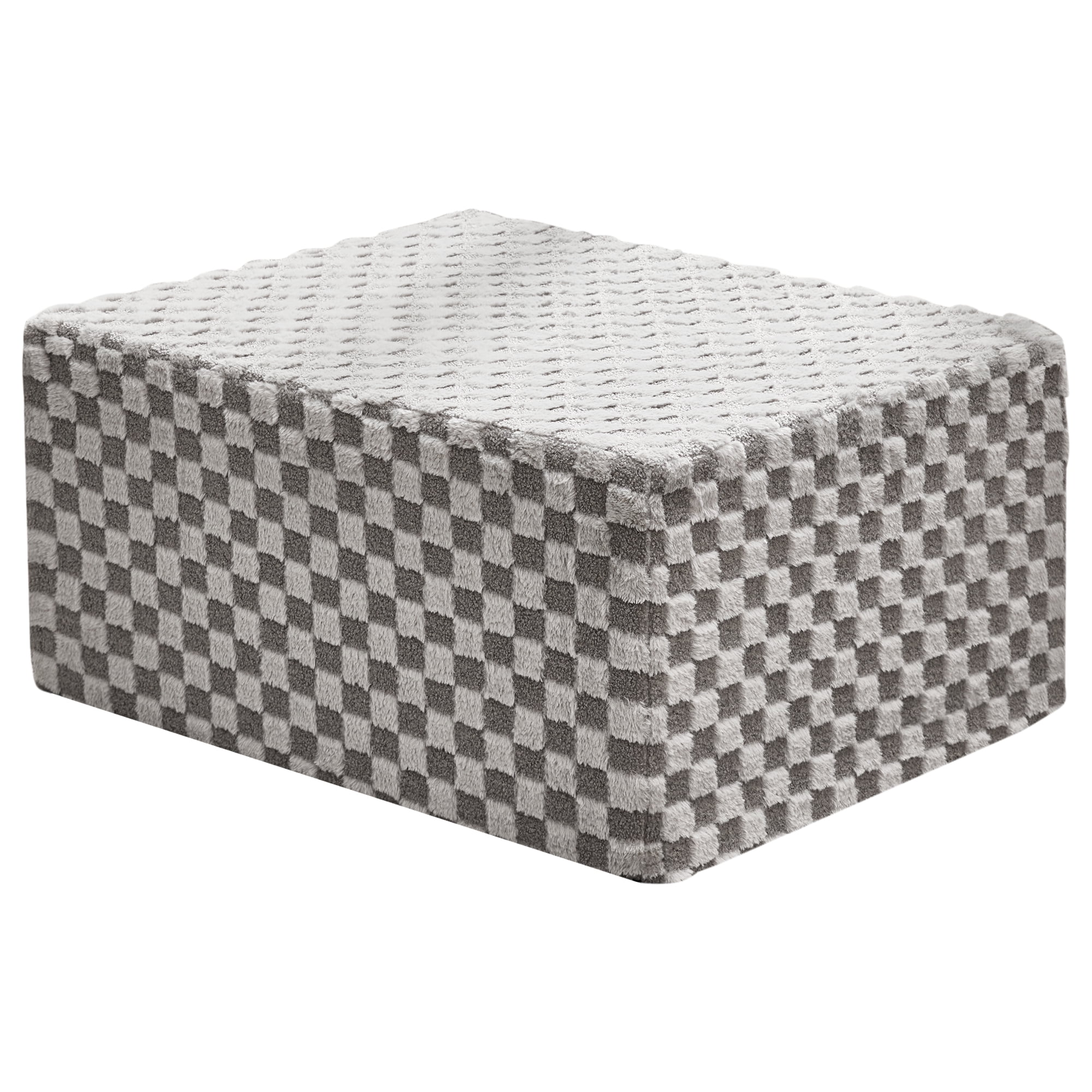 Hobestluk Rectangle Ottoman Memory Foam Footrest for Couch with Removable Cover Large Floor Seating for Adults Ottoman Coffee Table for Living Room, Bedroom or Office (PLUSH GREY, Footrest)