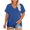 A-Blue, variant on Plus Size Women's Loose Fit Cotton V-Neck T-Shirts Casual Short Sleeve Summer Basic Tops Available in L to 5XL