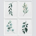 thumbnail image 2 of PixonSign Framed Wall Art Pastel Watercolor Teal Green Braches, Set of 4 Forest Plant Wall Decor Arts, Floral Botanical Wall Décor, Adhesive Canvas Poster, Modern Home Artwork - 11"x14" White, 2 of 5