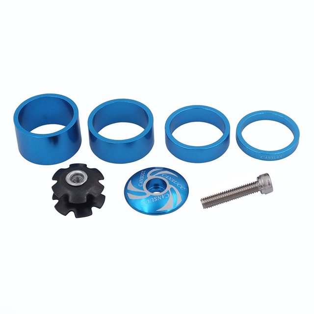 Sywqhk CANSUCC MTB Bike Fixed Gear Juego de arandelas de horquilla delantera Espaciador de auriculares (Azul) Sywqhk Alta Calidad