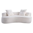 thumbnail image 6 of DEALTOPS 80" Curved Boucle Floor Sofa, 3-Seater Boneless Cloud Couch with 2 Pillows, No Assembly, Beige, 6 of 7