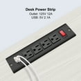thumbnail image 2 of Power Bar with USB Recessed Mounted Power Strip with 4 Outlets 2 USB Ports for Desk Cabinet, 2 of 4