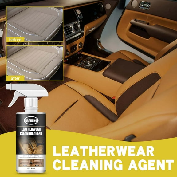 Hwkond Interior Car Cleaner Leather Cleaner, Car Interior, Instrument Panel, Leather Seat Cleaning, Stain Removal, Removal, Refurbishment Agent 60ml on Clearance
