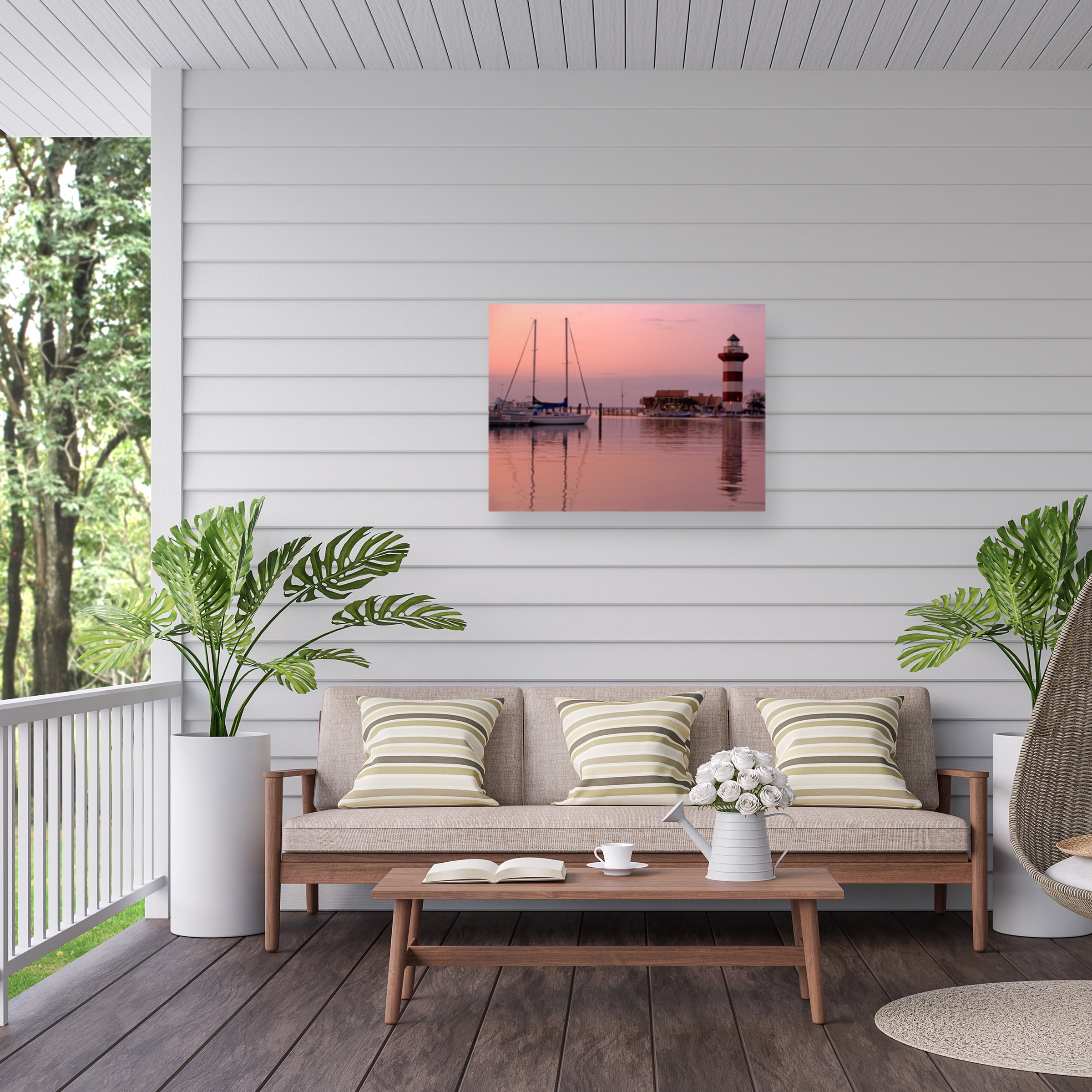 J.D. Mcfarlan 'Harbortown' Outdoor Canvas 35x47