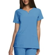 Grey's Anatomy Signature Womens 2121 Notch Neck Top-Ciel Blue-XL