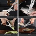 thumbnail image 5 of Kironypik Kitchen Scissors Chicken Fish Clean Cook Stainless Steel Scissor Anti-slip Portable Washable Multifunctional Barbecue Shears, 5 of 6