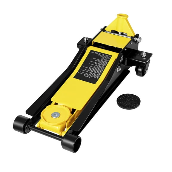 KFFKFF Low Profile Hydraulic Floor Jack, 2 Ton Capacity, Steel Racing Jack with Dual Pistons for Quick Lifting, Trolley Car Lift Suitable for Sports Cars and Sedans, Lifting Range 2.95-19.9 Inches