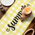 thumbnail image 3 of Blue Fish Table Runner 72 Inches, Summer Lemon Mint Leaves Rural Yellow Plaid Bed Runner Dresser Scarves Tabletop for Indoor Outdoor Parties/Ceremony/Banquet, 18" x 72", 3 of 9