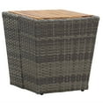 thumbnail image 3 of vidaXL Tea Table Grey 41.5x41.5x43cm Poly Rattan and Solid Acacia Wood, 3 of 5