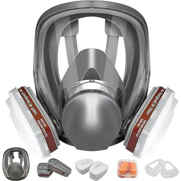 Full Face Respirator Set, 6800 Full Face Respirator with Activated Carbon Air Filter for Organic Vapor, Paint, Welding, Polishing, Sanding, Cutting