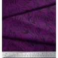 thumbnail image 3 of Soimoi Purple Cotton Duck Fabric Leaves & Rose Floral Printed Craft Fabric by the Yard 42 Inch Wide, 3 of 3