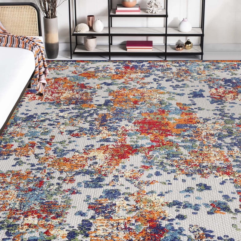 Superior Kalina Abstract Indoor/Outdoor Area Rug, 9' x 12', Cream