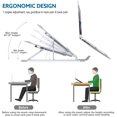 thumbnail image 2 of Support d'Ordinateur Portable Réglable, FIASON 7 Angles Aluminium Portable Ergonomique Pliable, 2 of 5