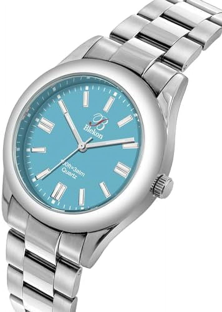 Blekon Original Stylish Bracelet & Leather Watch Set - Elegant Everyday Timepiece (AQUA/BRACELET)