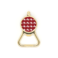 thumbnail image 1 of Red Decoration White Pattern mas Beer Bottle Cap Opener Stainless Steel Key Chain, 1 of 3