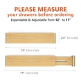 thumbnail image 4 of 4 Pack Bamboo Drawer Dividers, Adjustable Length from 12 Inch to 17 Inch, Expandable Kitchen Drawer Organizer, Drawer Organization Separators for Clothes, Kitchen, Bedroom, Dresser, Office (Beige), 4 of 7