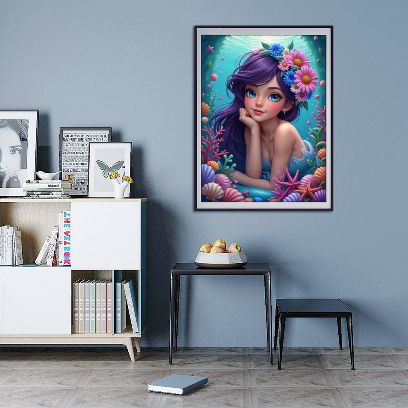 Diamond Art Kits for Adults - 5d Mermaid Fantasy Ocean Portrait Diamond Painting for Adults, Diamond Art for Adults Beginners, Diamond Painting Kits for Adults for Home Wall Decor