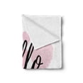 thumbnail image 2 of Hello Soft Flannel Fleece Blanket, Hello Love Hand Lettering Print on Pink Hearts Inspirational Words Minimal Design, Cozy Plush for Indoor and Outdoor Use, 70" x 90", Black and Rose, by Ambesonne, 2 of 5