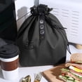 thumbnail image 3 of Simple Drawstring Lunch Bag, Thermal Insulated Cooler Bag for Outdoor Camping, Picnic, School, Work with Stylish and Simple Design, 3 of 8