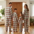 thumbnail image 5 of Nibbcoa Family Matching Pajamas Set Classic Plaid Long Sleeve Turn Down Collar Tops  Loungewear, 5 of 10