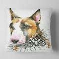 thumbnail image 2 of Designart Watercolor Funny Dog Illustration - Contemporary Animal Throw Pillow - 18x18, 2 of 5